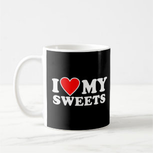 Ich Liebe meine Süßigkeiten mit dem Herzen Kaffeetasse