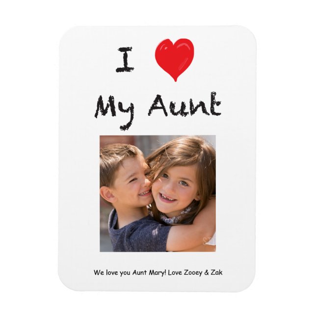 Ich Liebe meine Tante Foto Magnet Keepake (Vertikal)