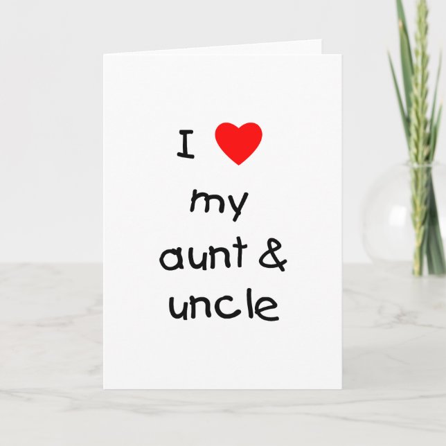Ich Liebe meine Tante & Onkel Karte (Vorderseite)