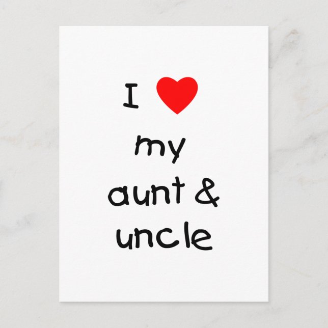 Ich Liebe meine Tante & Onkel Postkarte (Vorderseite)