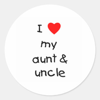 Ich Liebe meine Tante & Onkel Runder Aufkleber