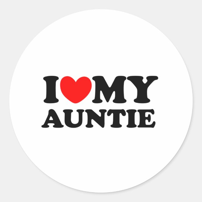 Ich Liebe meine Tante Runder Aufkleber (Vorderseite)