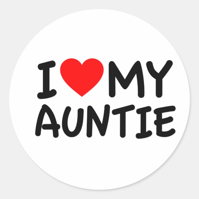 Ich Liebe meine Tante Runder Aufkleber (Vorderseite)
