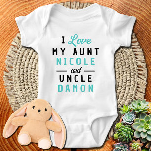 Ich Liebe meine Tante und Onkel Personalisierte Ju Baby Strampler