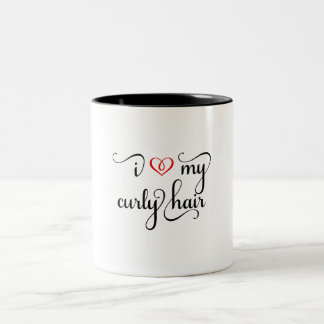 Ich Liebe meine Tasse auf dem Curly-Haar