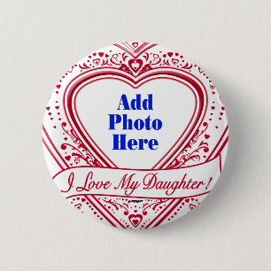 Ich Liebe meine Tochter! Foto Red Hearts Button