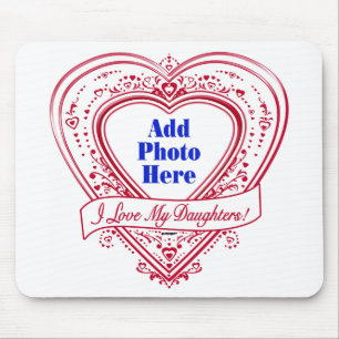 Ich Liebe meine Töchter! Foto Red Hearts Mousepad