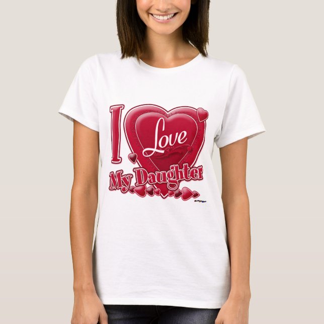 Ich Liebe meine Tochter rot - Herz T-Shirt (Vorderseite)