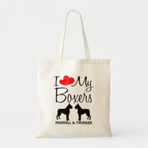 Ich Liebe meine TWOBoxer-Hunde Tragetasche