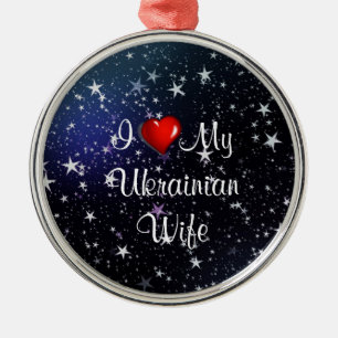 Ich Liebe meine ukrainische Ehefrau Ornament Aus Metall