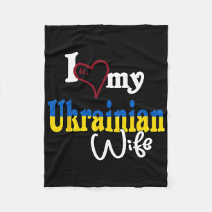 Ich liebe meine ukrainische Frau, künstlerisches D Fleecedecke