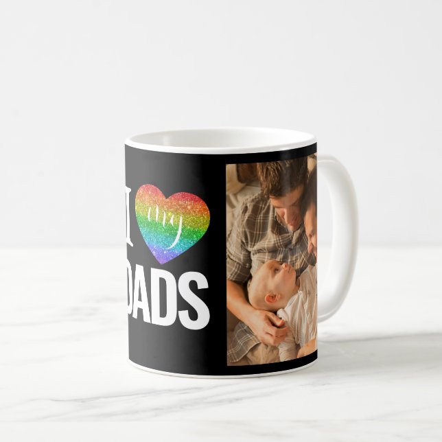 Ich Liebe meine Väter | Rainbow Heart Fathers Day  Kaffeetasse (VorderseiteRechts)