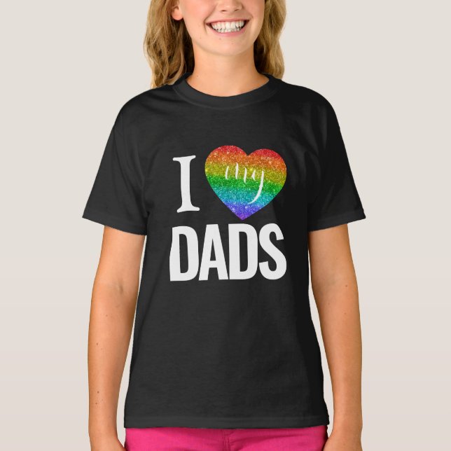 Ich Liebe meine Väter | Rainbow Heart Pride Fathda T-Shirt (Vorderseite)