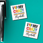 Ich Liebe meine verrückte Freundin irgendeinen Nam Magnet<br><div class="desc">Feiern Sie Liebe mit diesem anpassbaren LGBTQ Pride Magnet! In lebhaften, regenbogenfarbenen Schriftart verziert, strahlt die Beschriftung "Ich Liebe meine verrückte Freundin" Positivität aus. Personalisieren Sie es, indem Sie den Namen Ihrer Freundin hinzufügen, sodass dieser Magnet ein einzigartiger und hochgeschätzter Sake ist. Verteilen Sie Liebe, Freude und Stolz mit diesem...</div>
