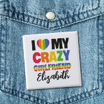 Ich Liebe meine verrückte Freundin Regenbogenname Button<br><div class="desc">Feiern Sie die Liebe mit dieser anpassbaren LGBTQ-Pride-Taste mit der Beschriftung "I Liebe My Crazy Girlfriend" in fett regenbogenfarbenen Schriftart. Personalisieren Sie es, indem Sie den Namen Ihrer Freundin für eine einzigartige Touch hinzufügen. Mit diesem anpassbaren Knopf können Sie Liebe, Positivität und Inklusivität verbreiten und Ihre Unterstützung für die LGBTQ-Community...</div>