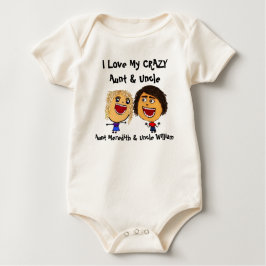 Ich Liebe meine verrückte Tante und Onkel Cartoon Baby Strampler