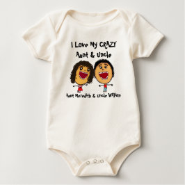 Ich Liebe meine verrückte Tante und Onkel Cartoon Baby Strampler