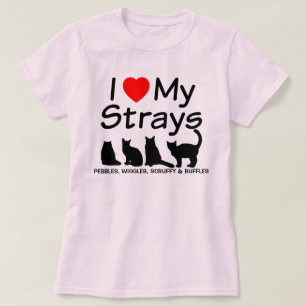 Ich Liebe meine vier streunenden Katzen T-Shirt