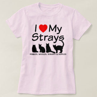 Ich Liebe meine vier streunenden Katzen T-Shirt