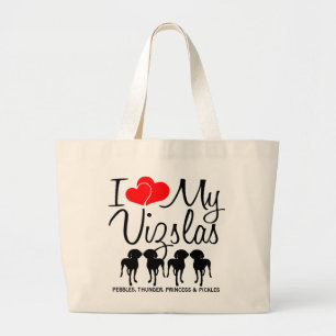 Ich Liebe meine Vier Vizslas Tasche