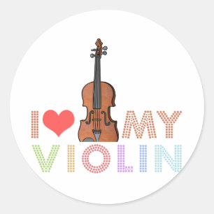 Ich Liebe meine Violine Runder Aufkleber