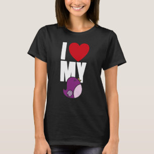 Ich Liebe Meine Vogel Lila Teams Männer Frauen Mäd T-Shirt