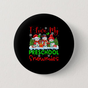 Ich Liebe meine Vorschule Snowmies Weihnachtslehre Button