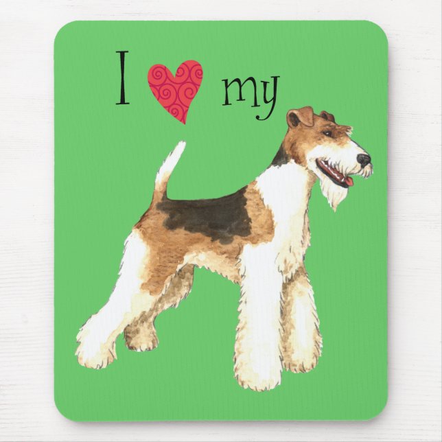 Ich Liebe meine Wire Fox Terrier Mousepad (Vorne)