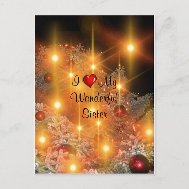 Ich Liebe meine wunderbare Schwester Postkarte (Vorderseite)