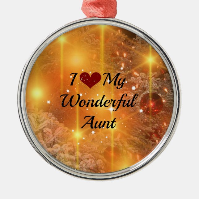 Ich Liebe meine wunderbare Tante - Weihnachts-Gold Silbernes Ornament (Vorne)