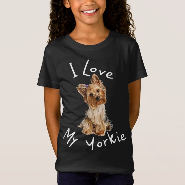 Ich Liebe meine Yorkie Men Women Kinder Dog Gesche T-Shirt (Vorderseite)