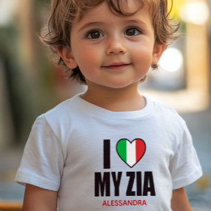ICH LIEBE MEINE ZIA  Geschenk für italienische Tan Baby T-shirt