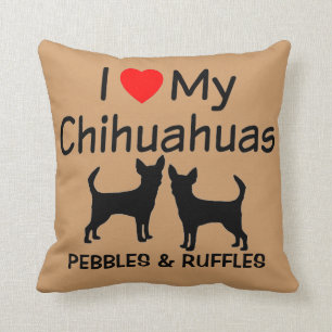 Ich Liebe meine zwei Chihuahua Hunde Kissen