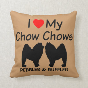 Ich Liebe meine zwei Chow Hunde Kissen