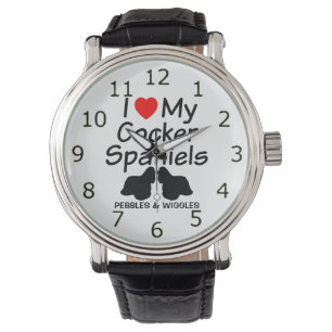 Ich Liebe meine zwei Cocker-Spaniels Armbanduhr