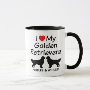 Ich Liebe meine zwei goldenen Retriever Hunde Tasse