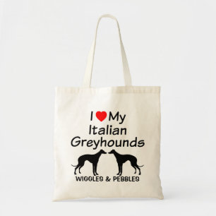 Ich Liebe meine zwei italienischen Windhunde-Hunde Tragetasche