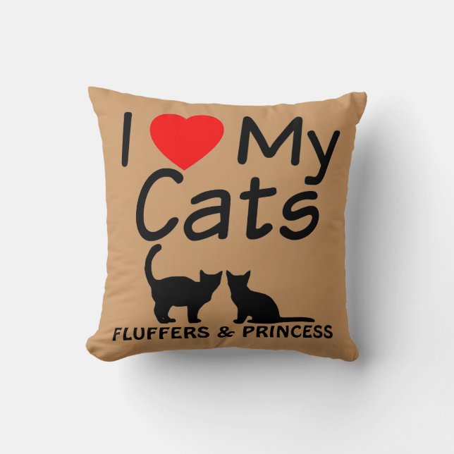 Ich Liebe meine ZWEI Katzen Kissen (Vorderseite)