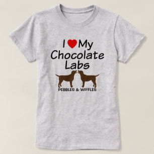 Ich Liebe meine zwei Schokolade Labrador Hunde T-Shirt