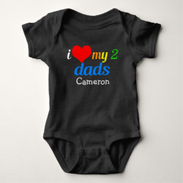 Ich Liebe meine zwei Vater Gay Pride Custom Baby Strampler