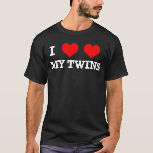 Ich Liebe meine Zwillinge Hearts Double Liebe Twin T-Shirt