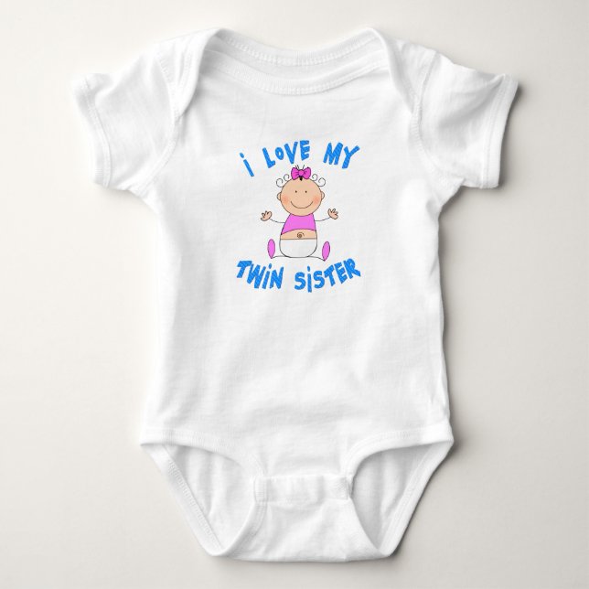 Ich Liebe meine Zwillingsschwester Baby Strampler (Vorderseite)