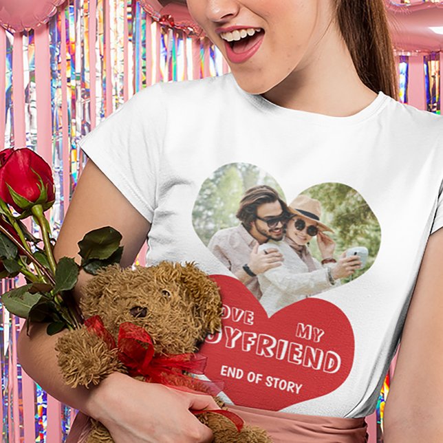 Ich Liebe meinem Freund personalisiertes Foto Herz T-Shirt (Von Creator hochgeladen)