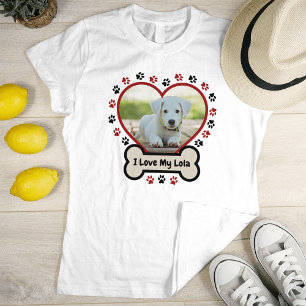 Ich Liebe meinem Hund Niedliches Rotes Herz Foto B T-Shirt