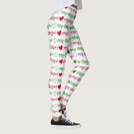 Ich Liebe meinem Hund Weihnachten Leggings