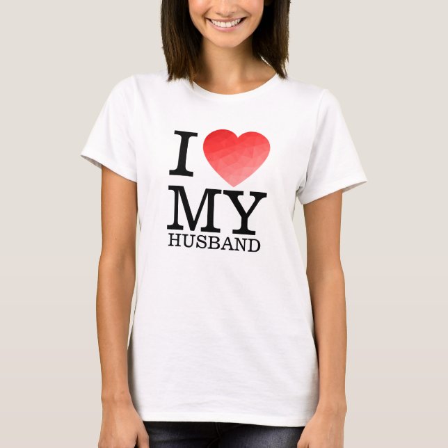 Ich Liebe meinem Mann geometrische Herzen Valentin T-Shirt (Vorderseite)