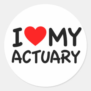 Ich Liebe meinen Actuary Runder Aufkleber
