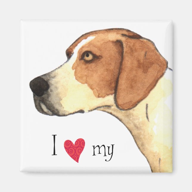 Ich Liebe meinen American Foxhound Magnet (Vorne)