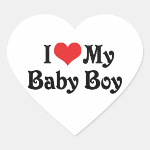 Ich liebe meinen Baby-Jungen Herz-Aufkleber