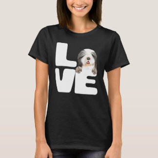 Ich Liebe meinen bärtigen Collie Hund T-Shirt